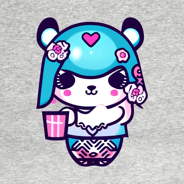 A CUTE KAWAI Panda illustration design by mmamma030